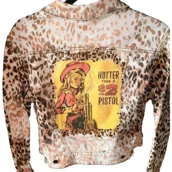 Lularoe Small cheetah custom bleach dyed Kenny jacket. NWOT.Custom western print - Picture 1 of 15